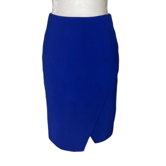 Trina Turk Cobalt Blue Asymmetrical Pencil Skirt